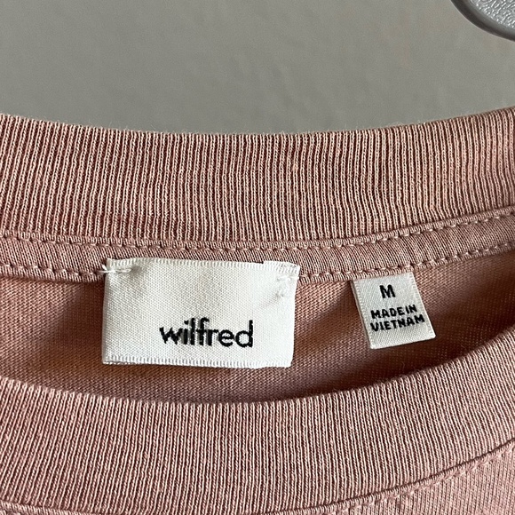 WILFRED x ARITZIA | 100% Cotton Crop Long Sleeve Top in Light Pink | Size M - Picture 3 of 6